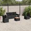 Image de vidaXL Salon de jardin avec coussins noir