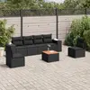 Image de vidaXL Salon de jardin 7 pcs avec coussins noir