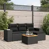 Image de VidaXL Salon de jardin 5 pcs - Noir