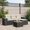 Image de vidaXL Salon de jardin 5 pcs - Noir