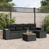 Image de vidaXL Salon de jardin 6 pcs coussins noir