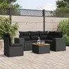 Image de VIDAXL Salon de jardin 6 pcs - Noir - Résine tressée