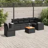 Image de vidaXL Salon de jardin 7 pcs - Noir
