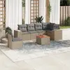 Image de VIDAXL Salon de jardin avec coussins 7 pcs beige résine tressée