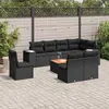 Image de vidaXL Salon de jardin 9 pcs - Noir