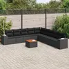 Image de VidaXL Salon de jardin 10 pcs - Coussins noir - Résine tressée