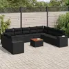 Image de vidaXL Salon de jardin 11 pcs - Résine tressée noir