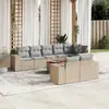 Image de vidaXL Salon de jardin avec coussins 9 pcs - Beige résine tressée