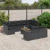 Image de vidaXL Salon de jardin 10 pièces avec coussins - Noir