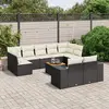Image de Salon de jardin vidaXL 10 pcs - Noir résine tressée