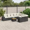 Image de vidaXL Salon de jardin 10 pcs noir résine tressée
