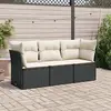 Image de Vidaxl Salon de jardin 3 pcs avec coussins - Noir