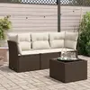 Image de vidaXL Salon de Jardin - 4 Pcs - Marron