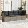 Image de vidaXL Salon de jardin 4 pcs avec coussins - Gris