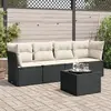 Image de VIDAXL Salon de jardin 5 pcs avec coussins - Noir
