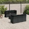 Image de vidaXL Salon de jardin 7 pcs - Noir