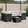 Image de vidaXL Salon de jardin - 7 pcs - Noir Résine tressée
