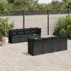 Image de vidaXL Salon de jardin 9 pcs - Noir