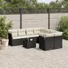 Image de vidaXL Salon de jardin 9 pcs - Noir