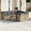 Image de vidaXL Salon de jardin 9 pcs - Beige résine tressée