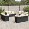 Image de VIDAXL Ensemble de jardin résine tressée - 12 pcs - Noir