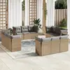 Image de VIDAXL Salon de jardin 12 pièces beige résine tressée