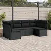 Image de Salon de jardin 6 pcs noir