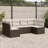 Image de vidaXL Salon de jardin 6 pcs - Marron résine tressée