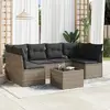 Image de vidaXL Salon de jardin 7 pcs - Gris résine tressée