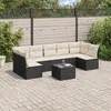 Image de vidaXL Salon de jardin 8 pcs - Noir