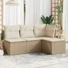 Image de vidaXL Salon de jardin 4 pcs - Résine tressée beige