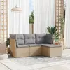 Image de vidaXL Salon de jardin 4 pcs - Beige résine tressée