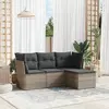 Image de vidaXL Salon de jardin 4 pcs résine tressée - Gris