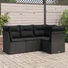 Image de vidaXL Salon de Jardin 4 pcs - Noir