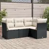 Image de vidaXL Salon de jardin 4 pcs - Noir