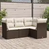 Image de Salon de jardin résine tressée avec coussins VIDA XL - Marron