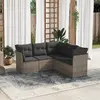 Image de vidaXL Salon de jardin 5 pcs - Gris