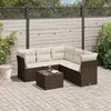 Image de vidaXL Salon de jardin avec coussins 6 pcs marron
