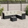 Image de vidaXL Salon de jardin 7 pcs - Noir