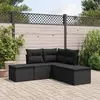 Image de vidaXL Salon de jardin 5 pcs - Noir résine tressée