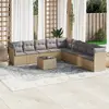 Image de vidaXL Salon de jardin - 10 pcs avec coussins - Beige