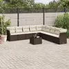 Image de Salon de jardin vidaXL 10 pcs - Résine tressée marron