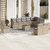 Image de vidaXL Salon de jardin 11 pcs - Beige