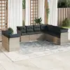 Image de VidaXL salon de jardin 9 pcs - Gris clair résine tressée