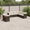 Image de vidaXL Salon de jardin 9 pcs - Coussins marron