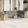 Image de vidaxl Salon de jardin 11 pcs - Beige