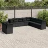 Image de vidaXL Salon de jardin 11 pcs noir