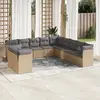 Image de vidaXL Salon de jardin 11 pcs - Beige