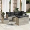 Image de vidaXL Salon de jardin 9 pcs coussins gris clair