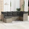 Image de vidaXL Salon de jardin 6 pcs - Résine tressée gris